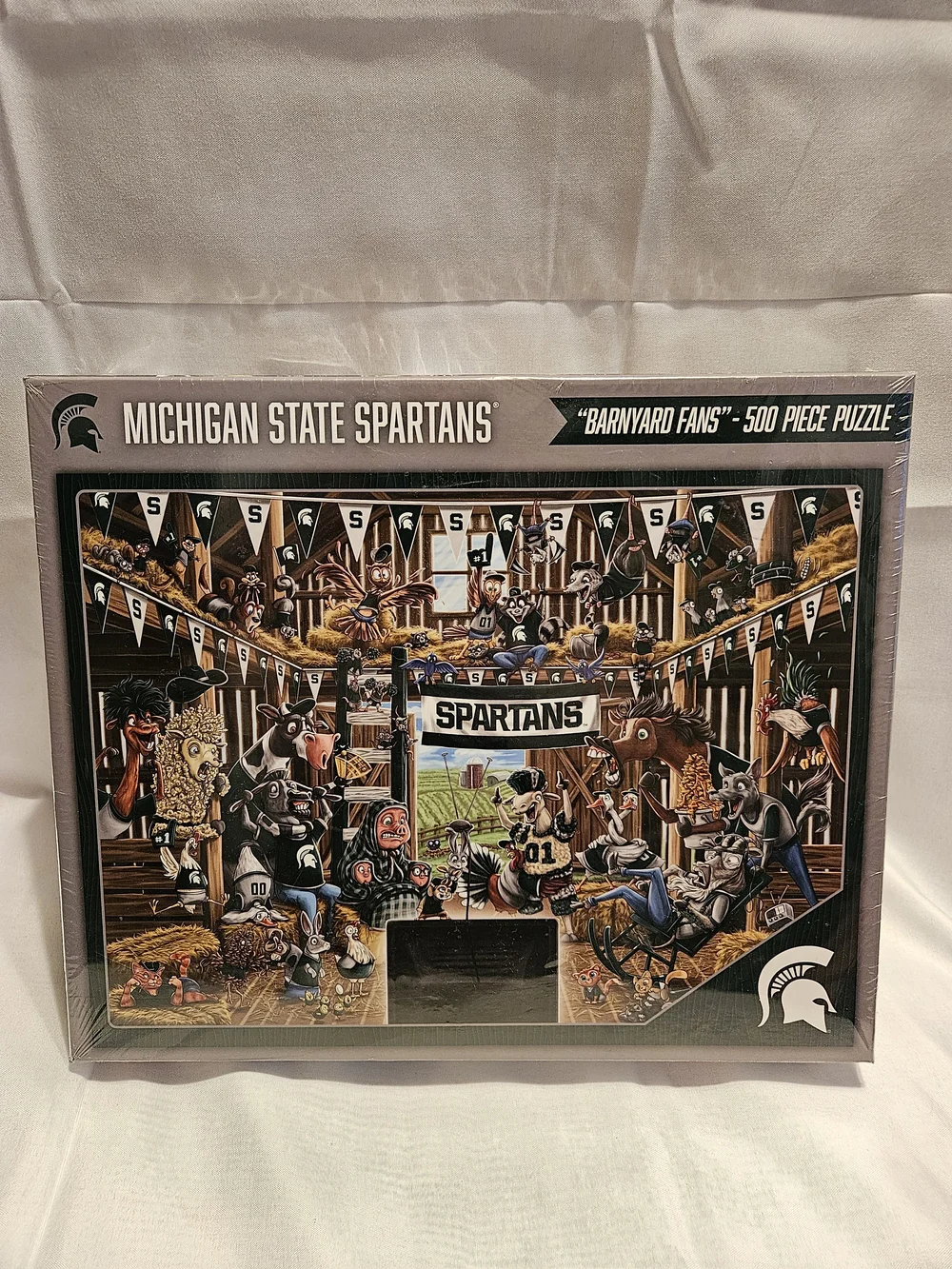 Michigan State Spartans Barnyard Fans 500-Piece Puzzle - Green